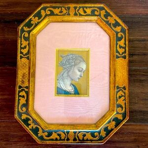 Vintage Portrait from Italy in gold frame